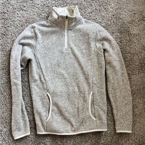 Charles River Apparel women’s Light Gray/tan quarter zip Sweater